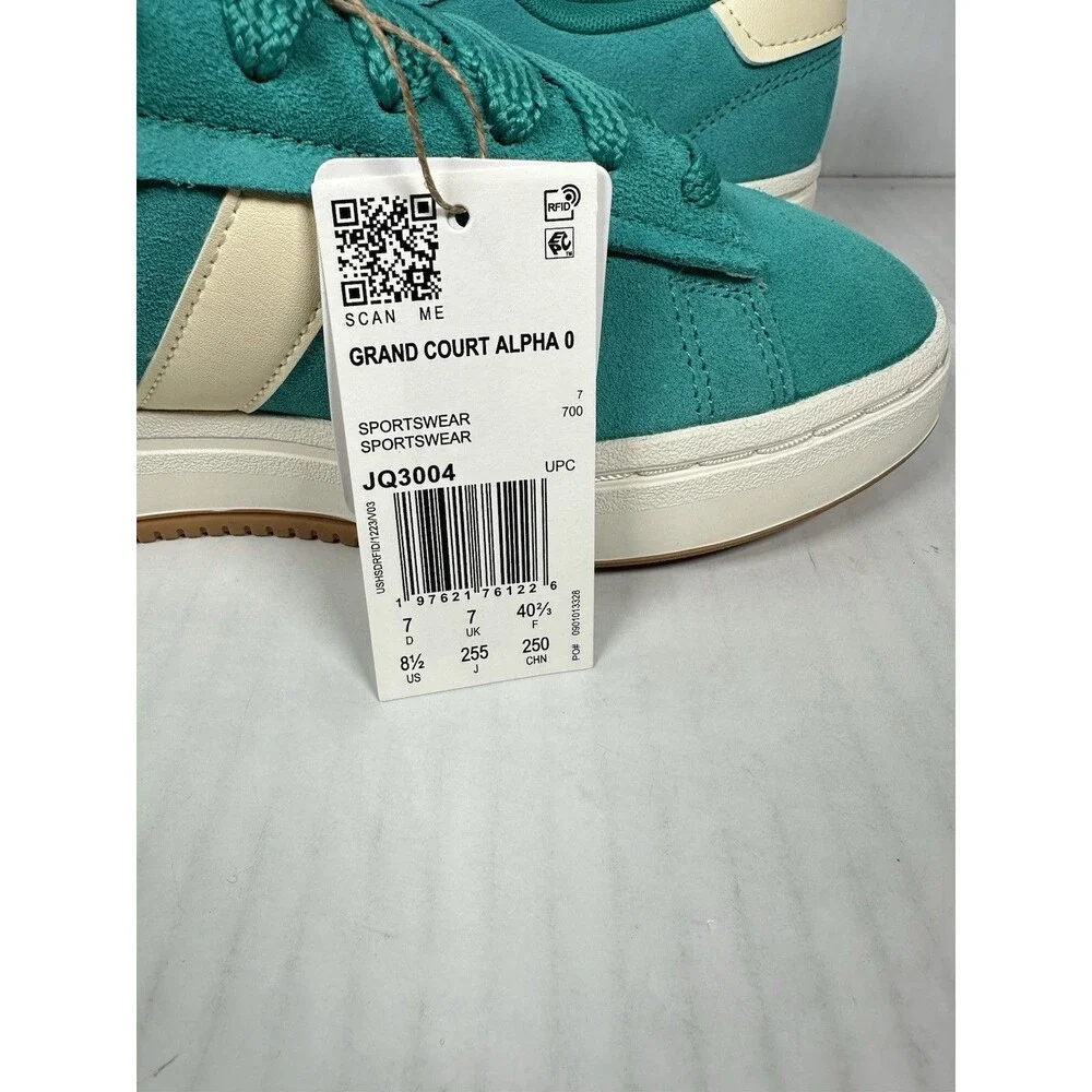 Size 8.5 adidas Grand Court Alpha 00s Lace Up Womens Blue Green Shoes JQ3004